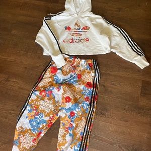Adidas matching pants and hoodie